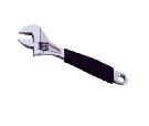 Light dull nickel plated adjutable wrench with half dipped coat handel