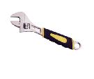 3#ferro-nickel plated adjustable wrench with two colors rubber coated handle