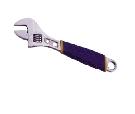 3#Ferro-nickel plated adjustable wrench with rhombus type two color handle