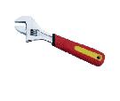 European type electric plated adjustable wrench with three colors plastic handle
