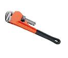 Heavy duty American type pipe wrench with black dipped handle