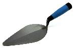 BRICKLAYING TROWEL WITH TWO COLOR RUBBER HANDLE