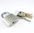 Brass padlock nicke finish with 4pcs vane keys