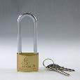 Long shackle brass padlock