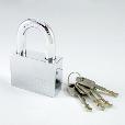 Chrome plated square brass padlock