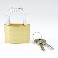 Brass padlock with normal short shackle