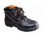 Printed grain leather safety shoes