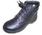 Printed grain leather safety shoes