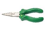 European type long nose plier nickel plated with heavy duty insulated handle