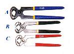 A type carpenter pincer plier with double color dipped handle