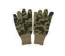 Color camouflage jersey glove,knit wrist & straight thumb