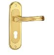 Door lock handle zinic golden plated finish