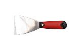 Stainless steel scrapper with double color plastic handle