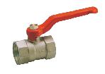 Brass ball valve with red color iron handle