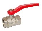 Brass ball valve with red color iron handle