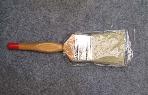 Paint brush with natural white bristle & wooden handle