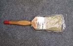 Paint brush with natural white bristle & wooden handle