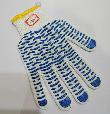 Natural white cotton/polyester string knitted seamless glove with PVC dots